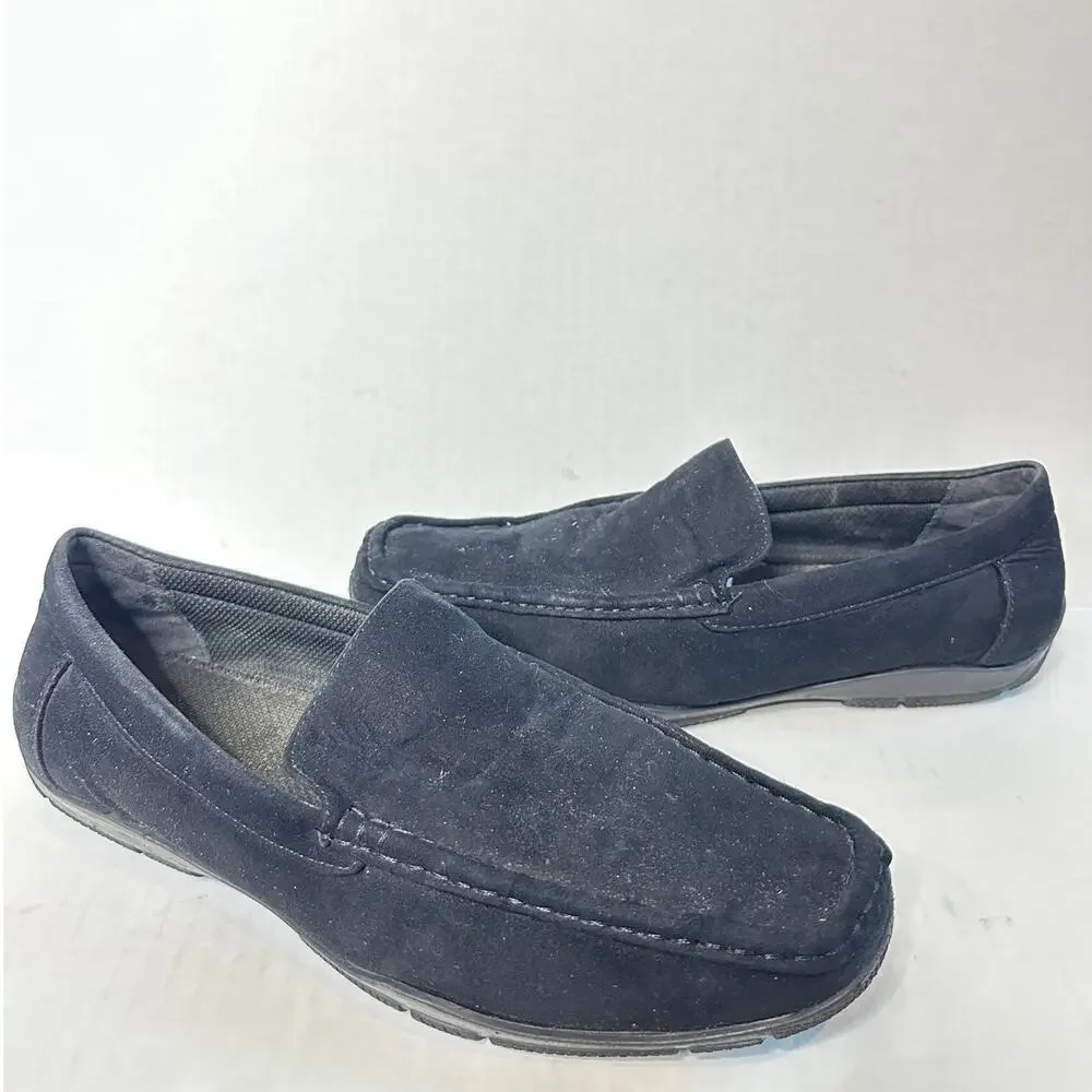Dexter Size 9 Men Black Suede Slip On Flat Loafers Shoes Business Casual Travel